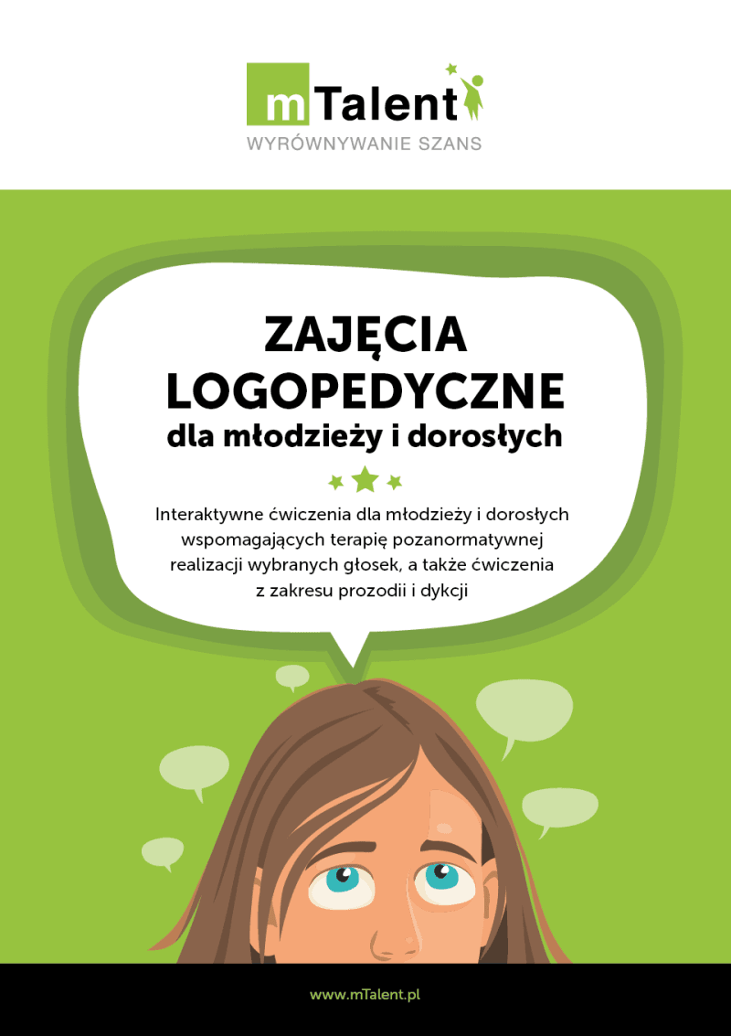 mTalent_ZLogopedyczne_dla młodzieży i dorosłych_front mTalent Zajęcia Logopedyczne dla młodzieży i dorosłych