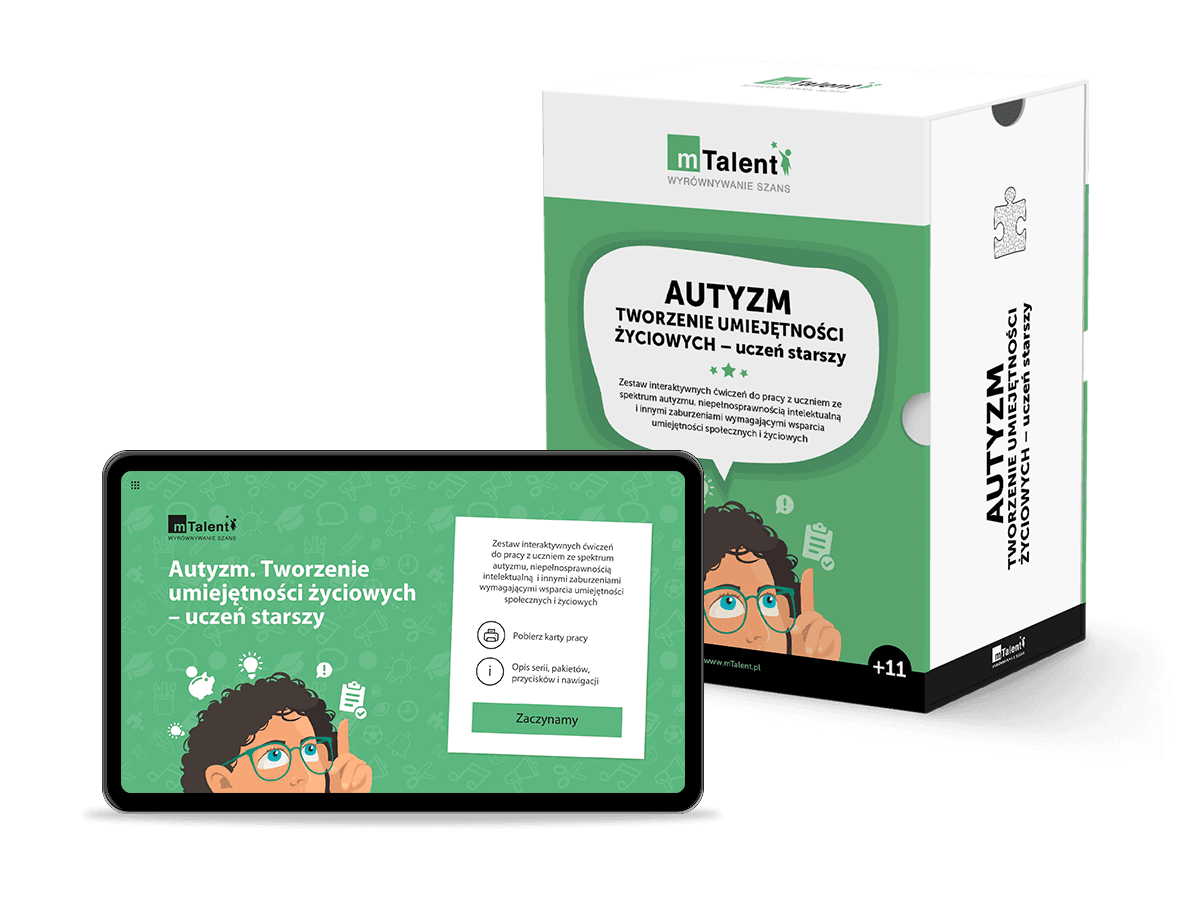 mTalent Tworzenie umiejętności życiowych – uczeń starszy 4 mTalent – widok na tablecie
