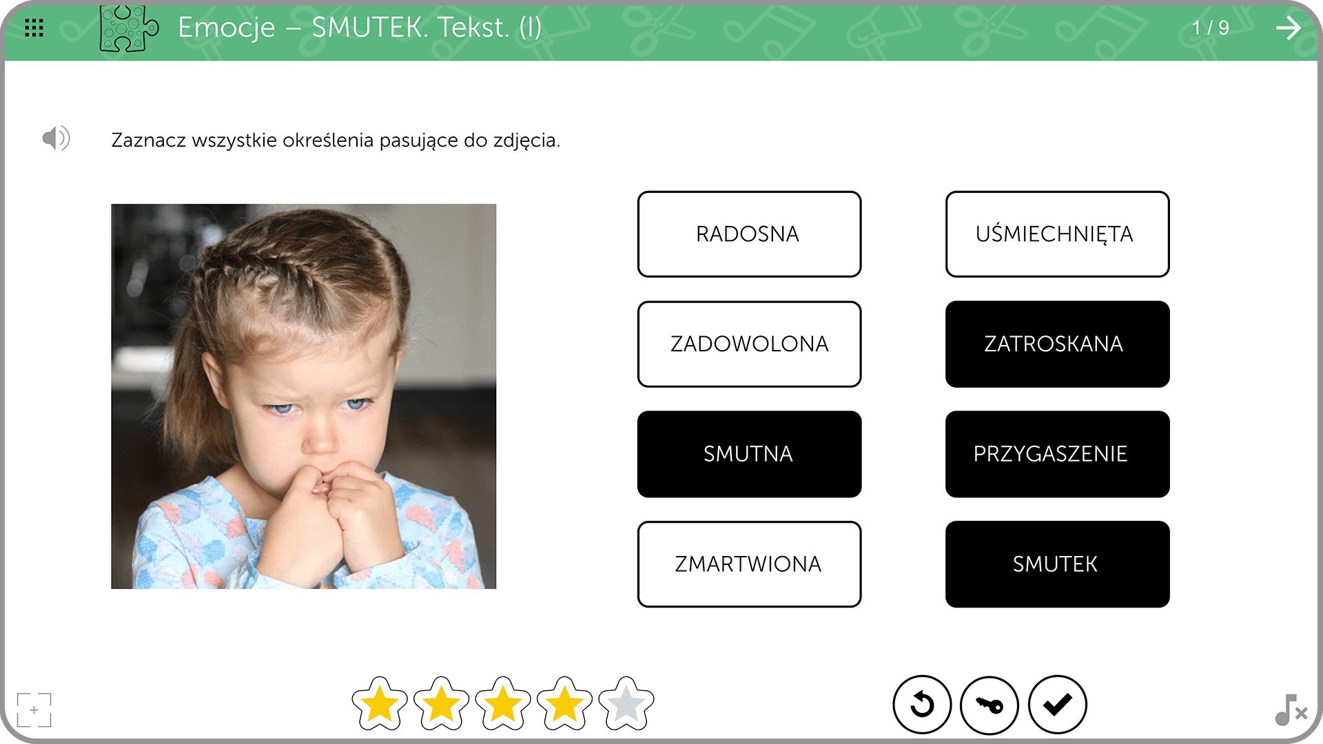 mTalent Autyzm. Mowa w kontekście społecznym cz. 1 4 Przykładowy ekran – ćwiczenia komunikacyjne