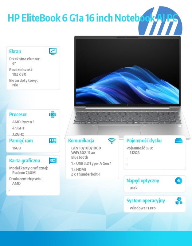 Notebook EliteBook G1a R5-220 512GB/16GB/W11P/16.0   C51GSET