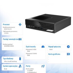 Komputer PRO DP21 14M-243BEU nOS i5-14400/WiFi/BT/Black