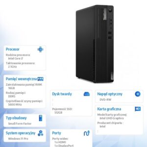 Komputer ThinkCentre M70s G5 SFF 12U8000APB W11Pro i7-14700/16GB/512GB/INT/DVD/vPro/3YRS OS