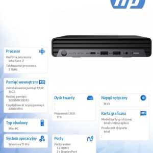 Komputer Elite Mini 800 G9 i7-14700 1TB/16/W11P 998Q6ET