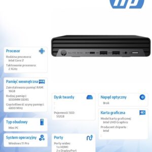 Komputer Elite Mini 800 G9 i7-14700 512GB/16GB/W11P 998R1ET