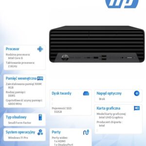 Komputer 400 SFF G9 i5-14500 512GB/8GB/W11P       9H7N2ET