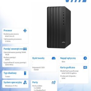 Komputer 290 Tower G9 i5-12400 512GB/16GB/W11P B6ZA8ET