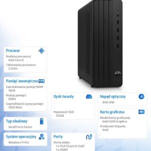 Komputer Pro 290 SFF G9 i5-12400 512GB/16GB/W11P      B6ZD3ET