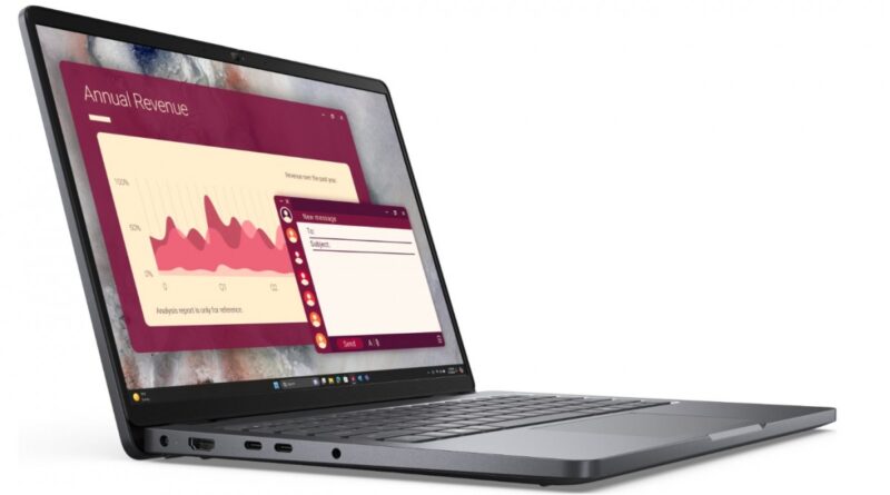 Laptop Dell Pro 14 PC14250 W11P C5 220U/16GB/512GB CL25/14.0 FHD+/INT/FgrPr/FHD/IRCam/Mic/WLAN+BT/BcklKb/3C/3YPS Magnetite color, textured finish