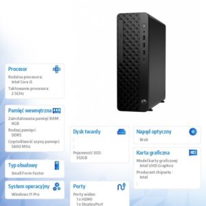 Komputer ProDesk 2 SFF G1i i5-14400 512GB/8GB/W11P       B6ZC5ET