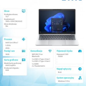 Notebook EliteBook 8 G1i U7-255U 512GB/16GB/W11P/13.3 C51LBET