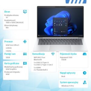 Notebook EliteBook 8 G1i U5-225U 512GB/32GB/W11P/14.0   C51LQET